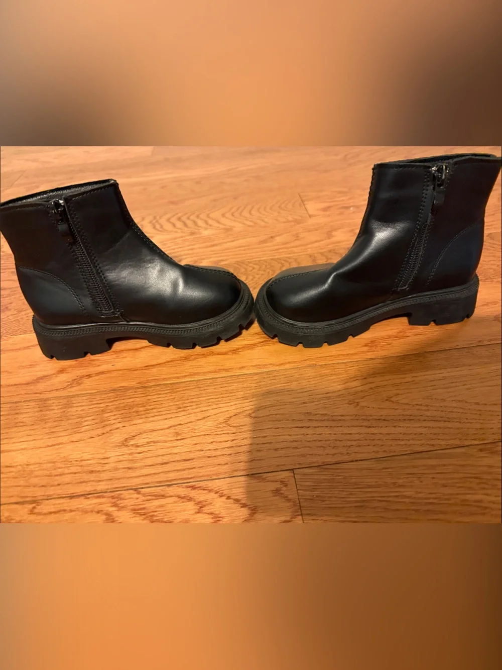 Zara Black Chunky Lug Chelsea Boots